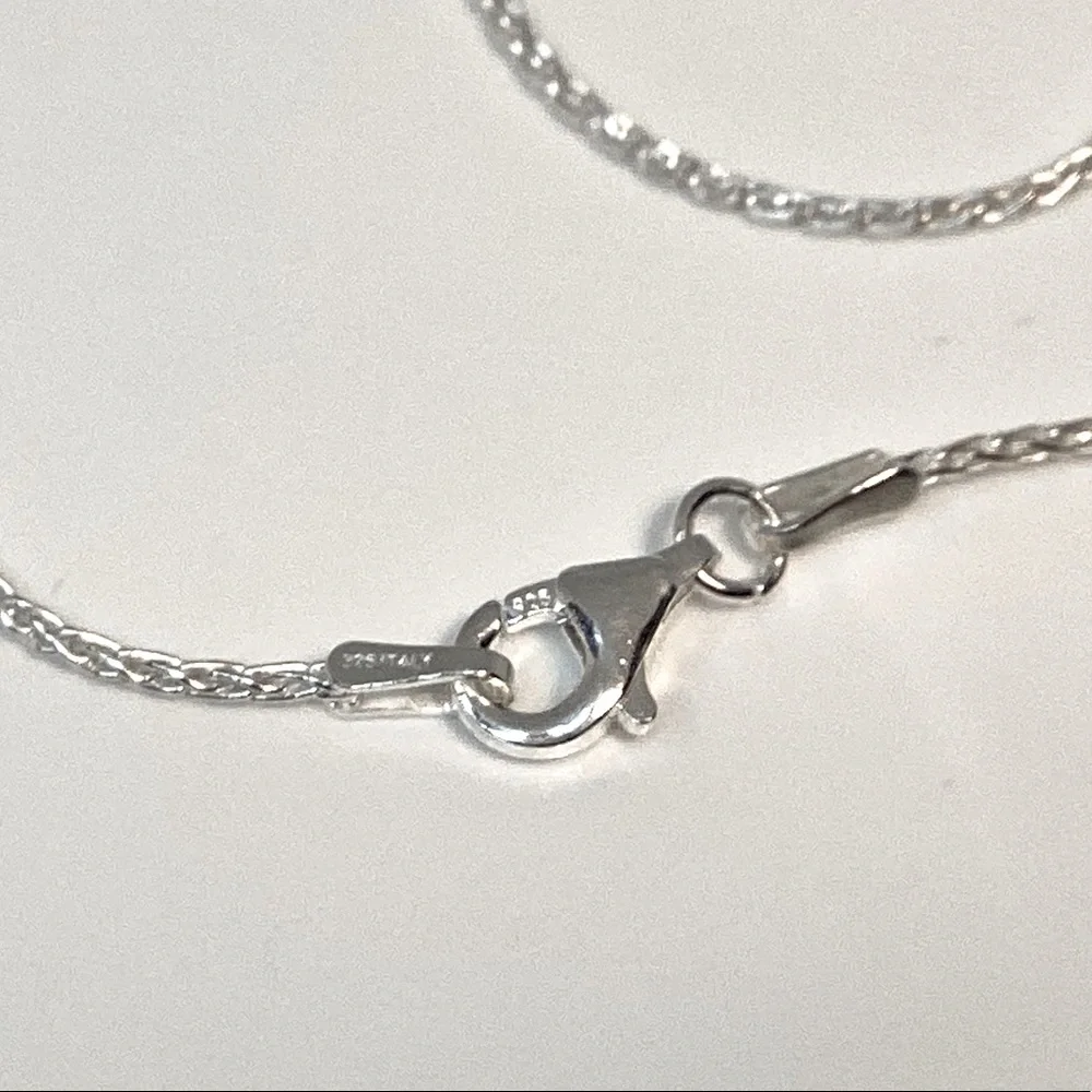.925 Sterling Silver Lab Created Opal & Cz Butterfly Necklace - Picture 16 of 17
